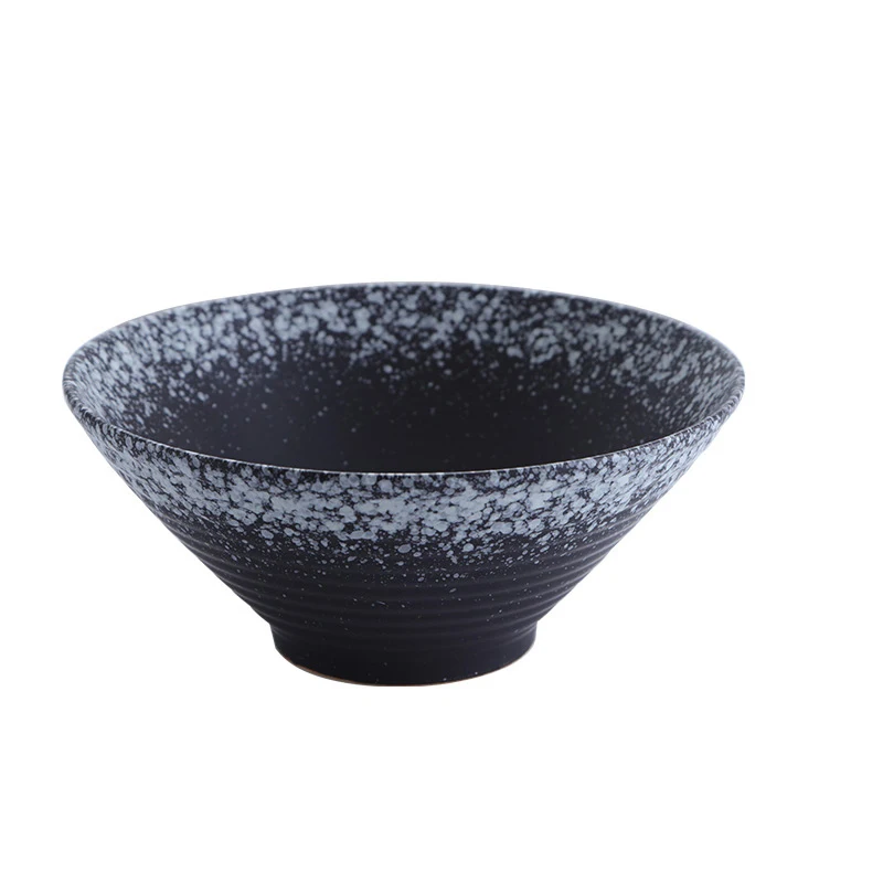 custom logo cheap black japanese style porcelain ceramic ramen noodle soup bowls set