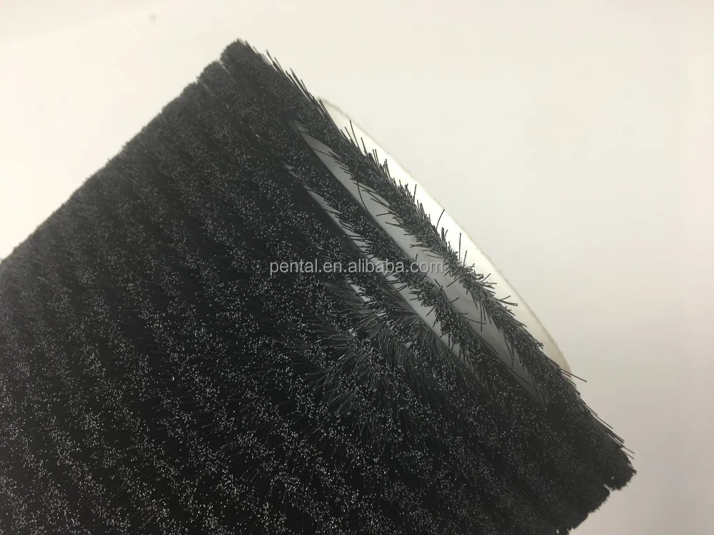Round Industrial Brush Roller Cleaning Brush With Nylon Bristle