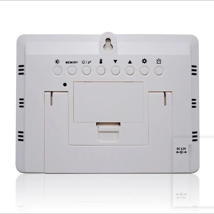 Color screen weather forecast clock bamboo face radio wave clock electronic alarm  RF wireless weather clock calendar