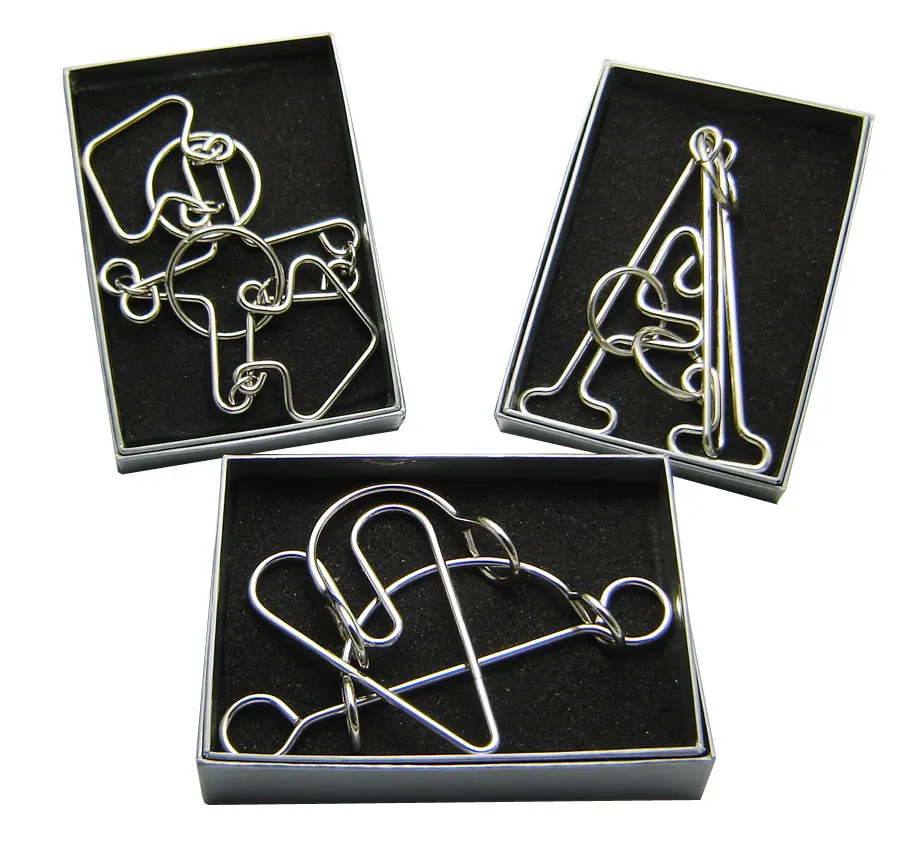 3D metal puzzle chinese wire puzzle ring toy handheld brain game