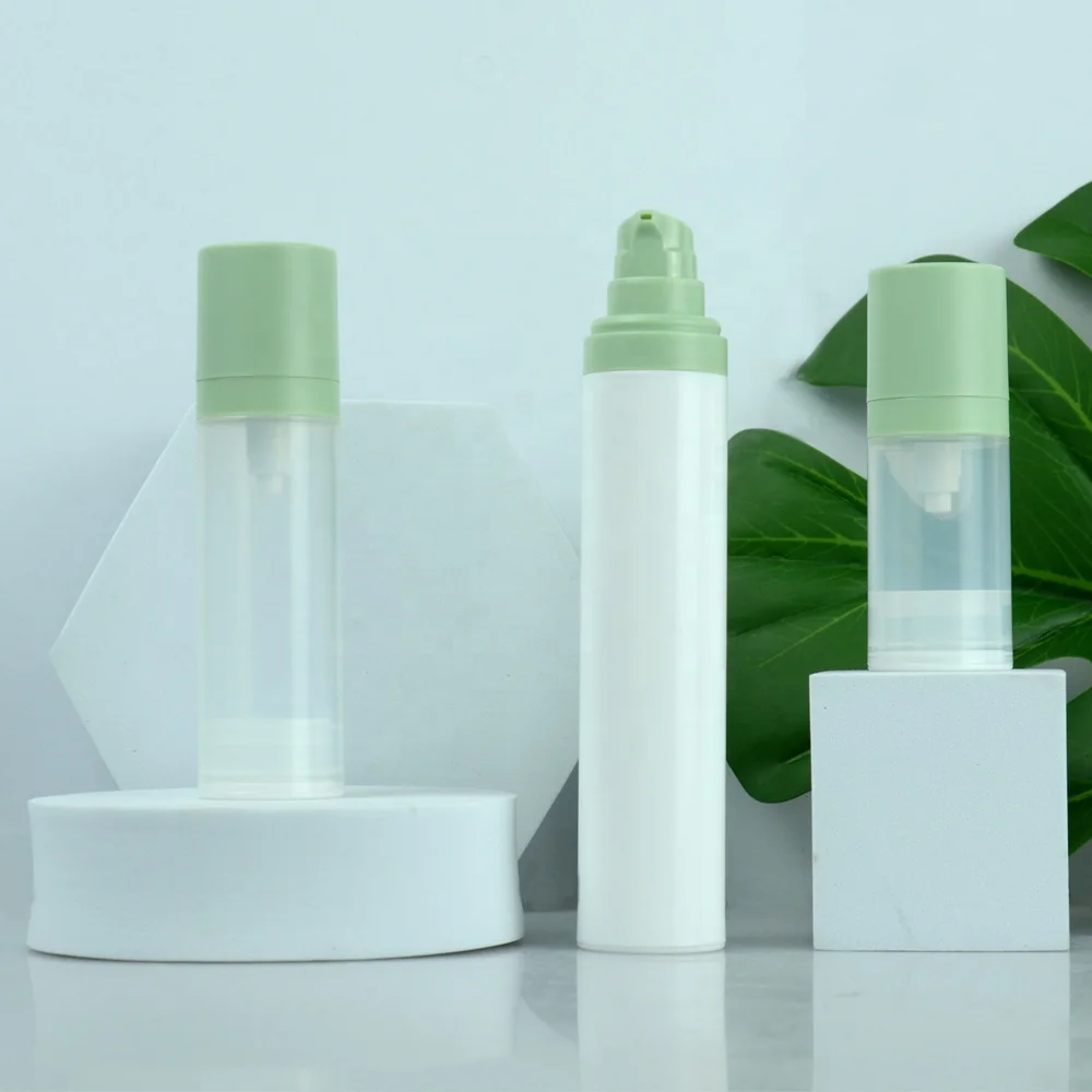 Vacuum Container Portable Empty 15ml 30ml Plastic PP Airless Lotion Bottle With Dispenser for Travelling
