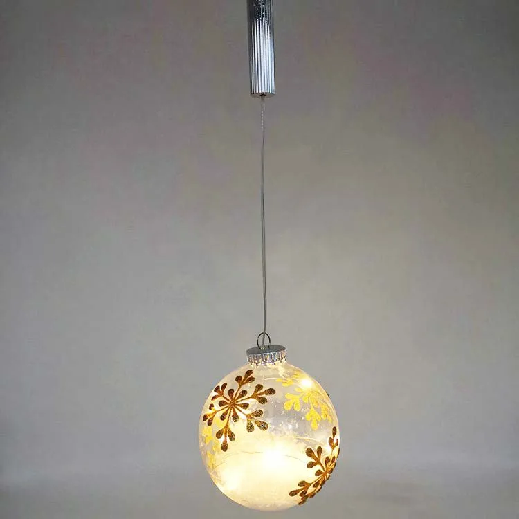 LED Christmas transparent ball Christmas tree glass luminous hanging decorative glass decorations Christmas party decoration