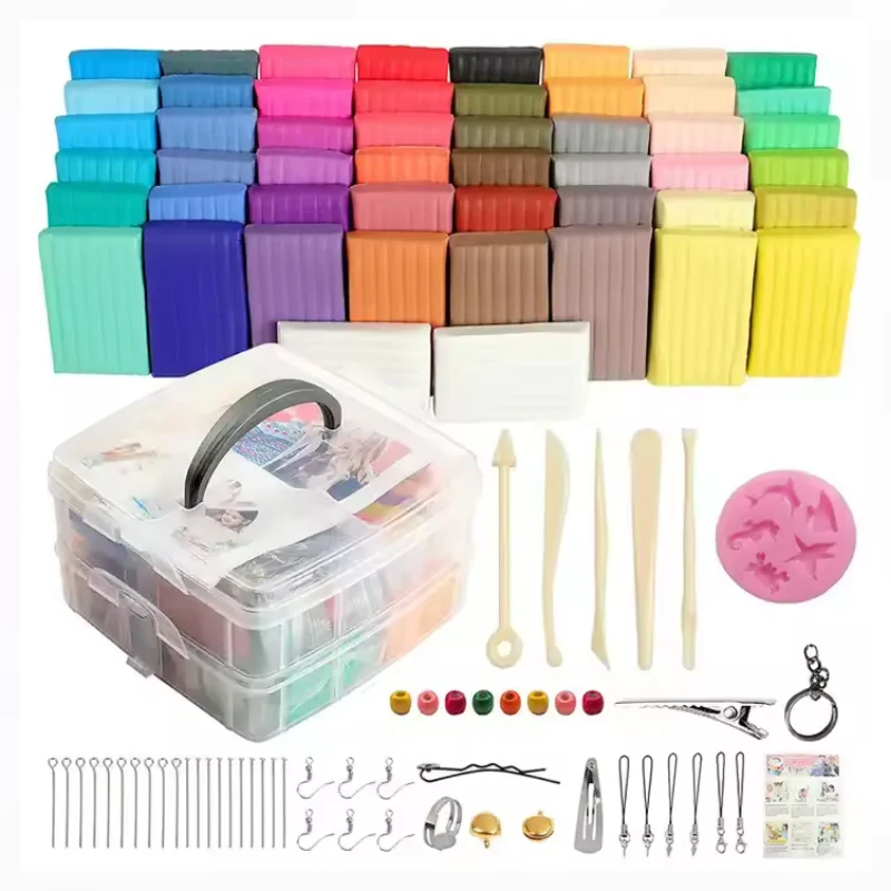 Accessories and Portable Storage Box 60 Colors 28g Handmade Wholesale Non-Toxic Tools Molds children gift Polymer Clay