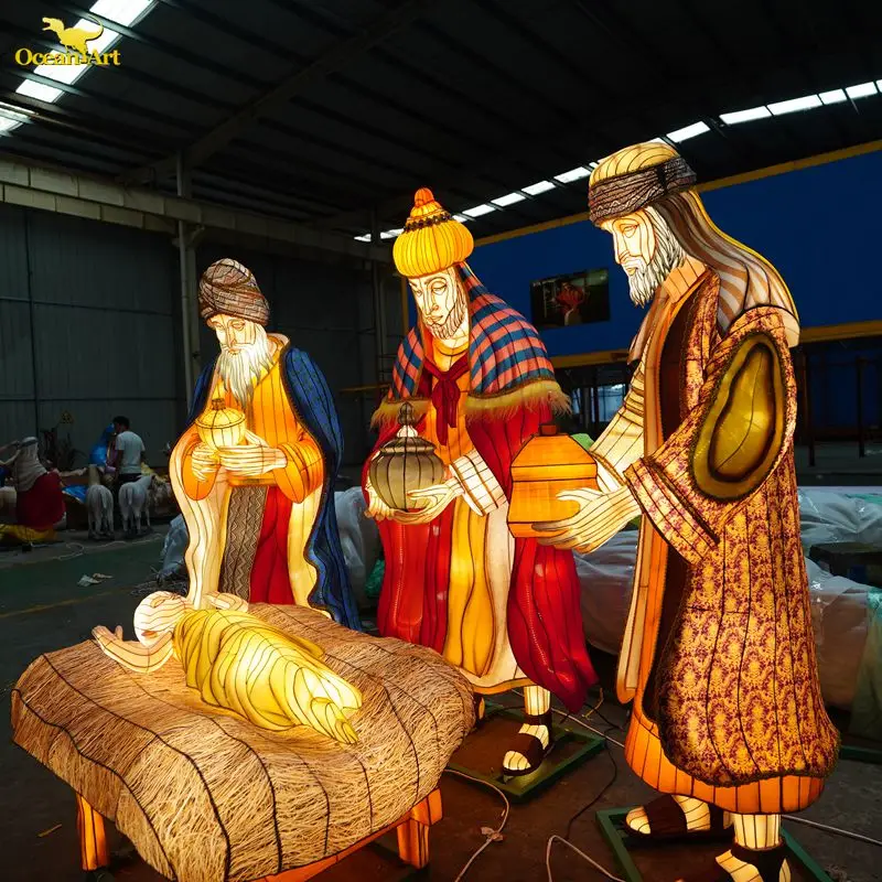 Mid Autumn Festival Lanterns Beautiful Silk Lantern For City