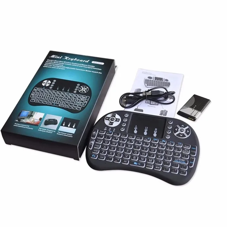 
I8 2.4G mini wireless keyboard Backlight wireless fly mouse Backlit smart tv box gaming keyboards touch pad wireless air mouse 