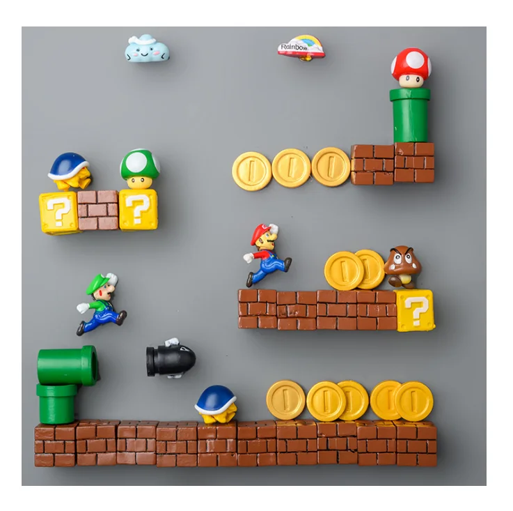 Cheap price Hot Selling Fridge Magnets PVC Refrigerator Message Sticker  super mario bros magnet