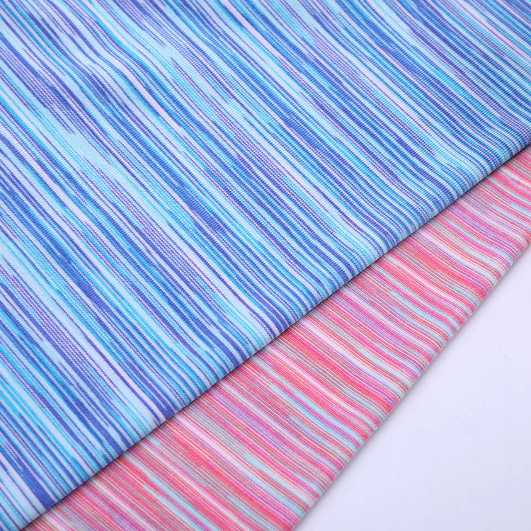 polyester spandex 4 way stretch fabric knitted for sportswear gym suit swimming wear soft hand feel breathable quick dry fashion