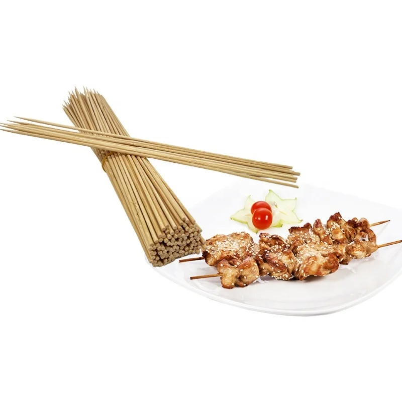Factory Direct Supply Disposable Barbecue Bamboo Sticks Natural Round Fruit Skewers