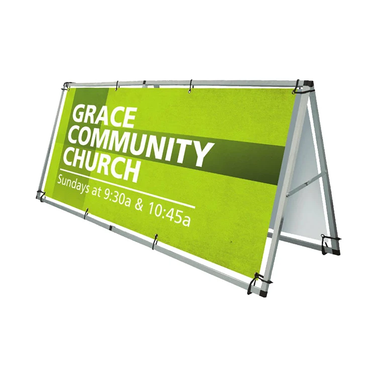 custom exhibition outdoor folding trade show advertising promotional portable oval horizontal stand a frame pop up banner
