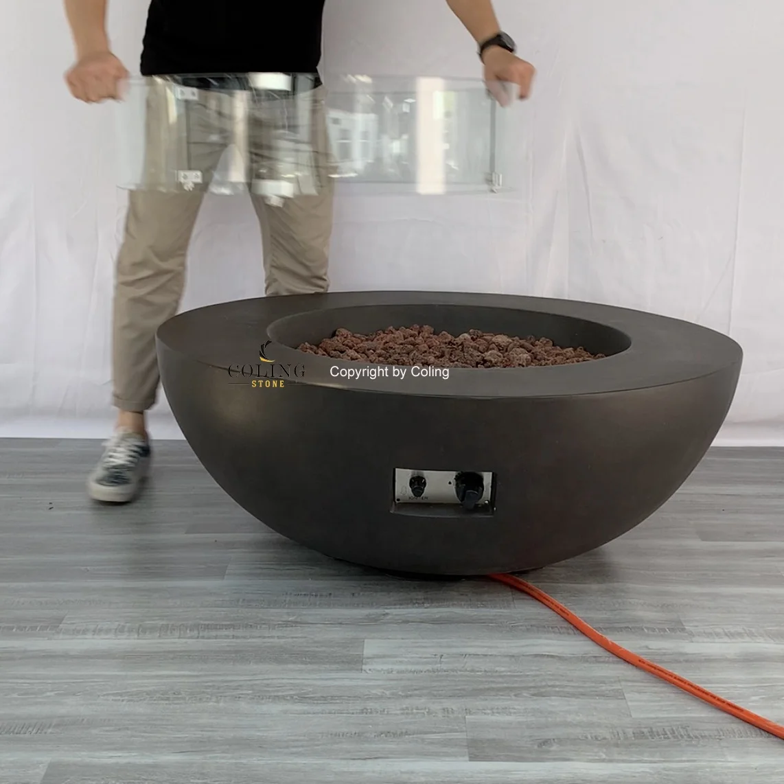 COLG001-18 colingliving сад на открытом воздухе легкий корп бетона газового пламня чаша firepits для сада