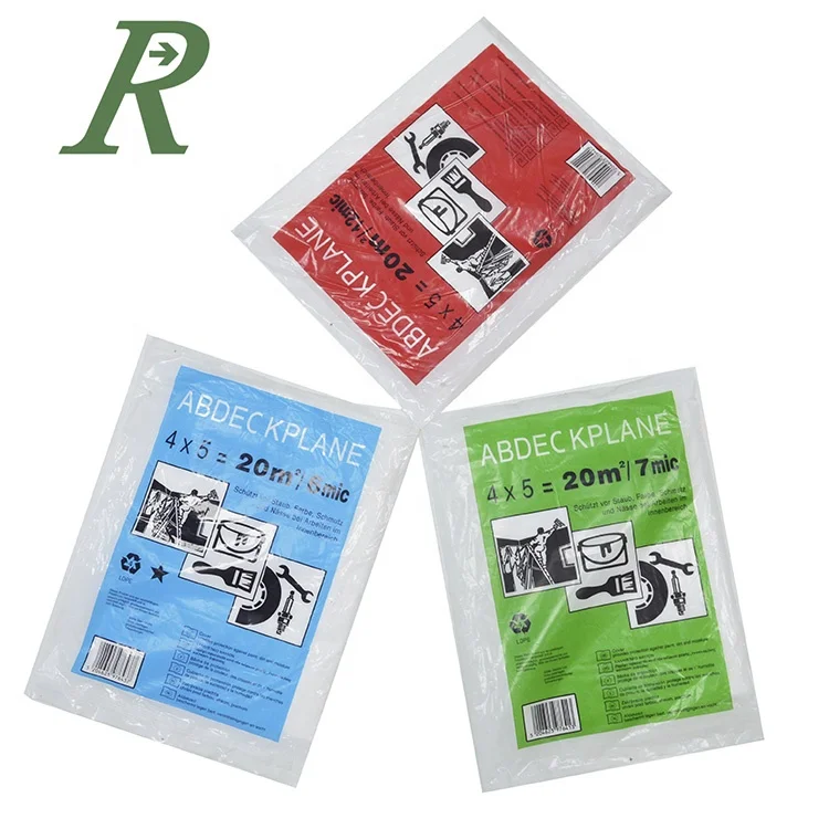 LDPE/HDPE biodegradable dust sheet cover plastic drop sheet for painting