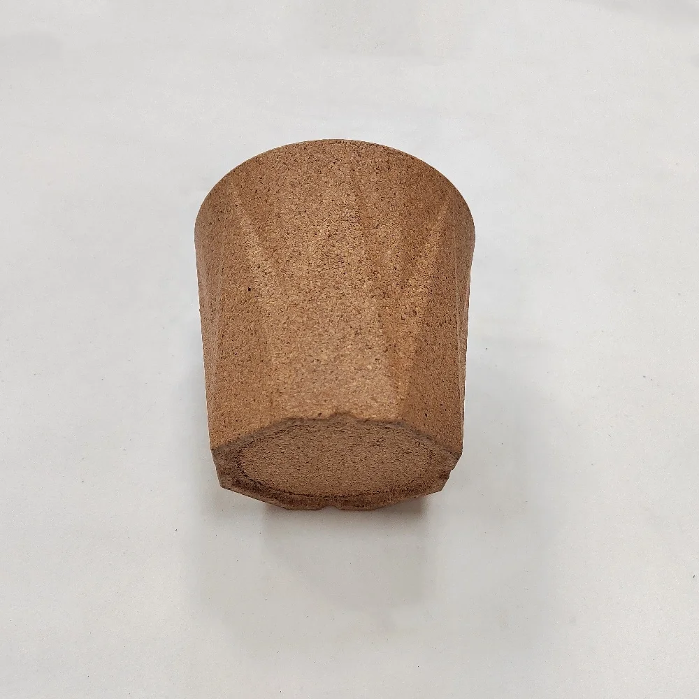 Корковый горшок для растений цветочный изготовление термоформовки под заказ полосатый корковый