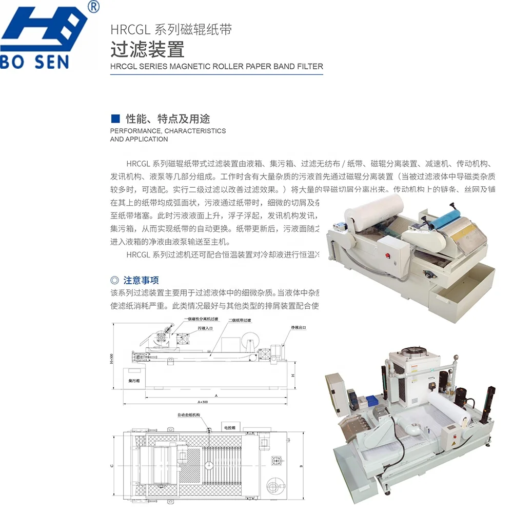 Paper Band Coolant Filters Filtering and Cleaning Cutting Fluid Tape Magnetic roller Paper Band Filter