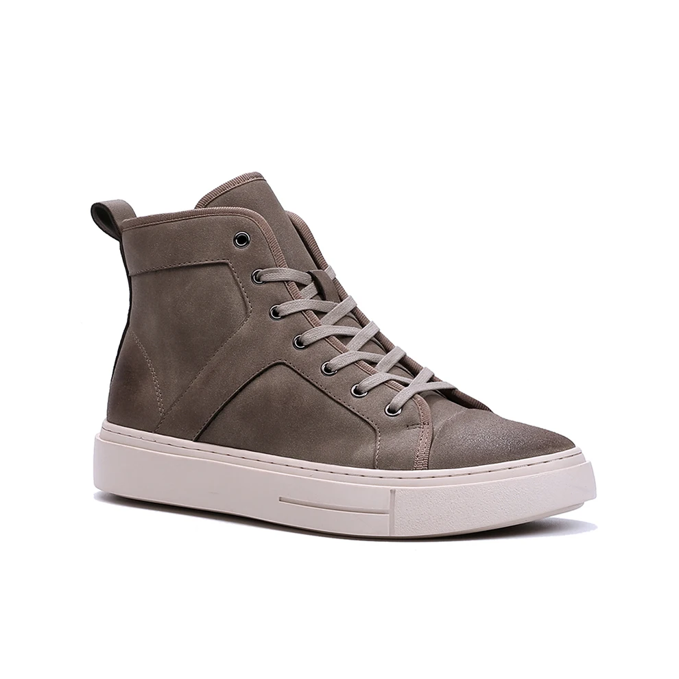 
High Quality Designer Custom Mens High Top Pu Leather Sneakers 