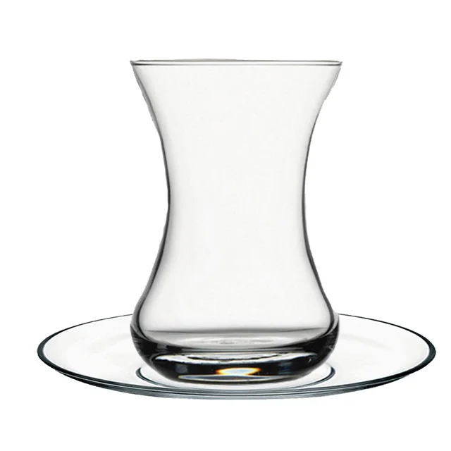 Factory Wholesale Arabic Tea Glass Cup Moroccan Turkey Black Tea Glass Cup With Saucer