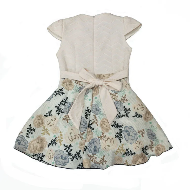 2021Children Girls Sleeveless Lapel Collar Retro Vintage Floral Printed Party Summer Dress Children Party Dresses