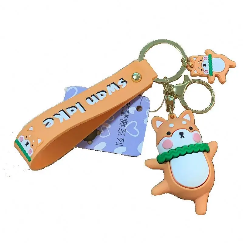 XNG Cute Silica Gel Ballet Bunny Bear Corgi Keychain Mini Bag Keyring For Couples Charm Keychain Man Car Accessorie Keyring