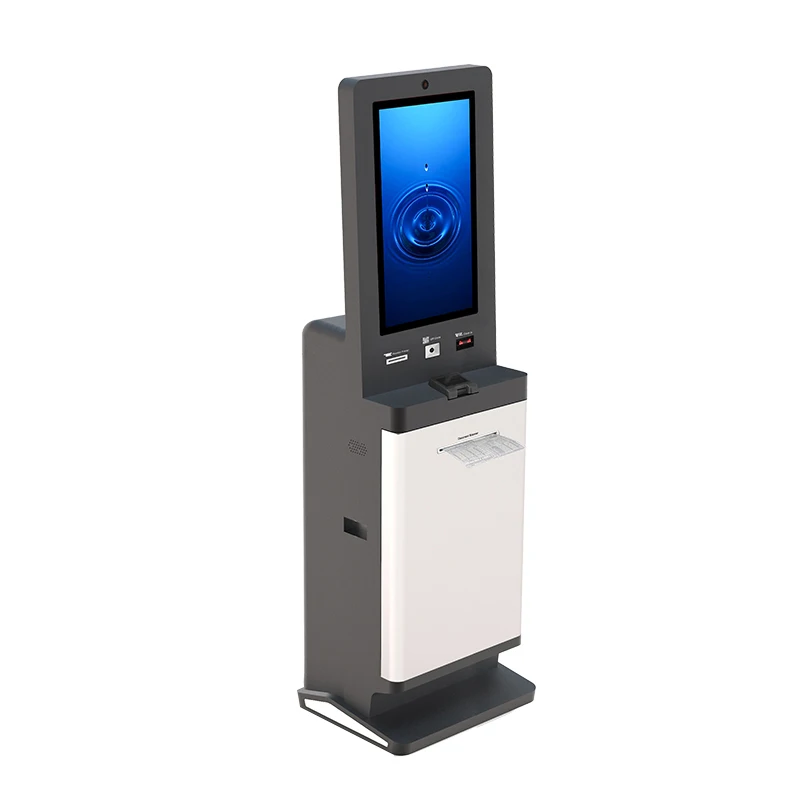 Floor stand self service touch screen ticket vending payment kiosk with A4 printer and RFID reader