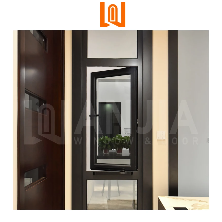 WANJIA Custom Hurricane Impact Double Glazed French Bay Window Smart Aluminum Casement Windows