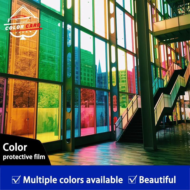 Decorative Colorful Self Adhesive Office Mall Mid Grey Anti-scratch Double perspective HD Building window Glass Films