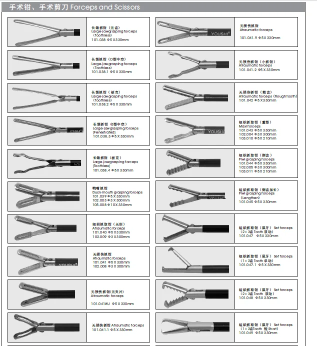 Laparoscopic reusable forceps/laparoscopic graspers/laparoscopic dissecting forceps
