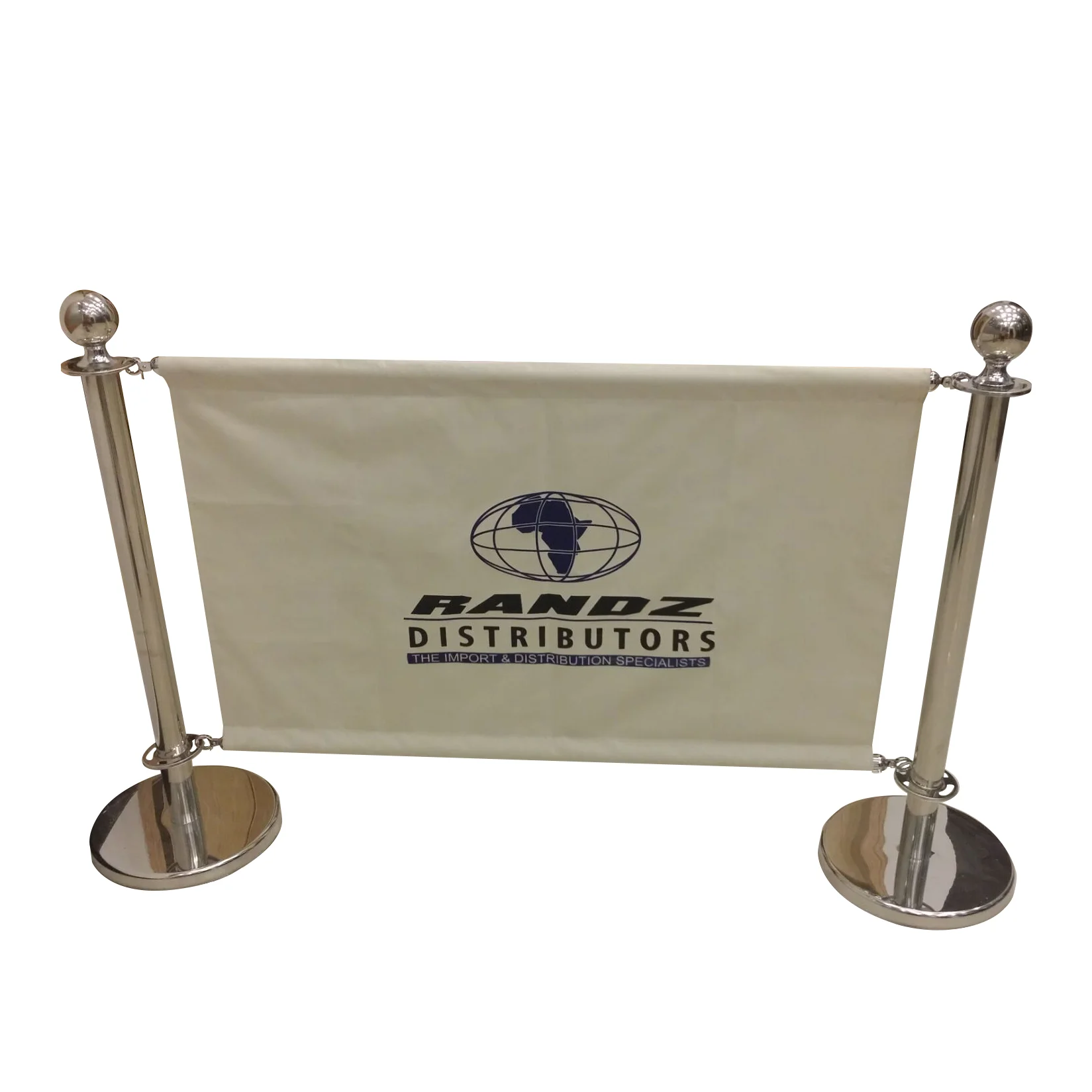 Airport Use Queue-up Control Barriers Crowd Control Stainless Steel Stanchion Post with Retractable Belt and Advertising Face