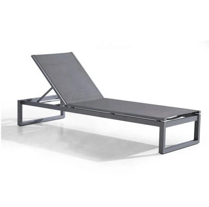 Modern Outdoor Adjustable Aluminium Metal Furniture  Poolside  Beach Sunbed