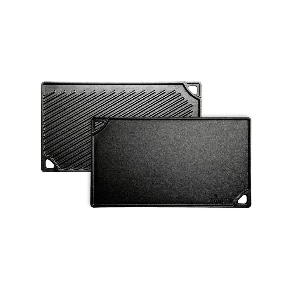 High Quality Cast Iron Griddle Pan Bbq Grill Pan Double-sided Rectangular Cast Iron Griddle Plate