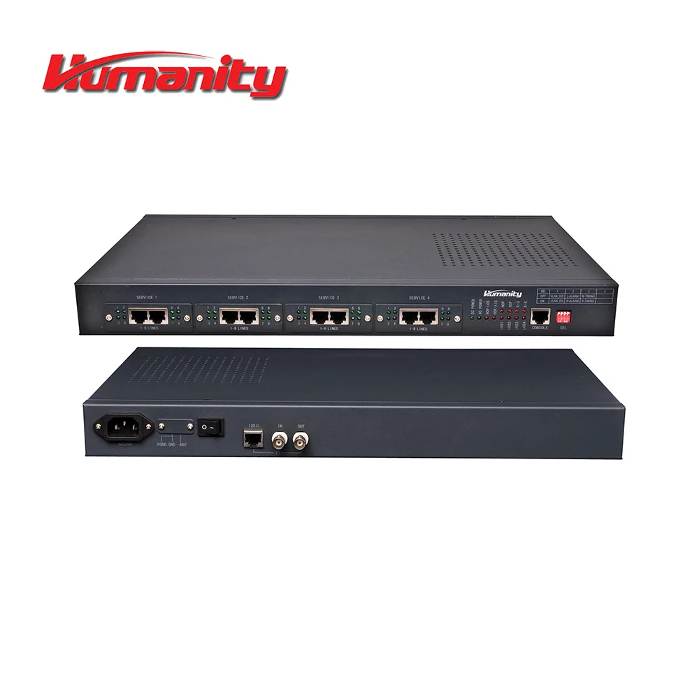 Humanity HM-PE8L 8channel FXO/FXS over E1 PCM multiplexer for 8lines over E1. 1pair = 1pc 8FXO+1pc 8FXS