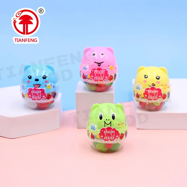 Halal high quality cartoon bear shape chewing candy jelly bean candy