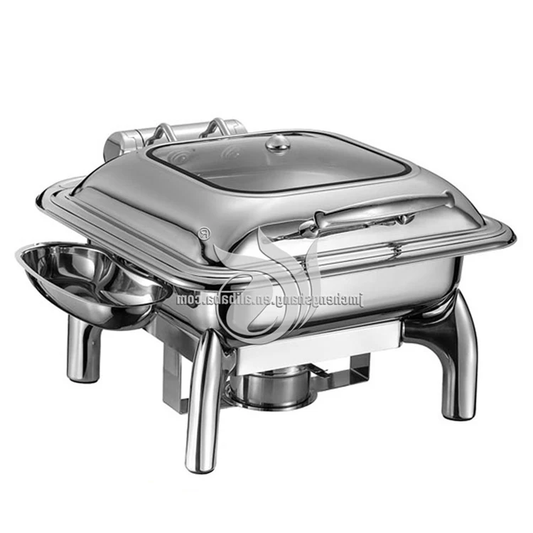 Wholesale single heater stainless steel 201 304 401 standard  cafeteria use round top buffet warmer