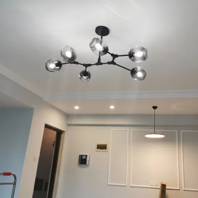 Nordic postmodern chandelier glass chandelier living room dining room bedroom simple lamps magic bean molecular glass chandelier