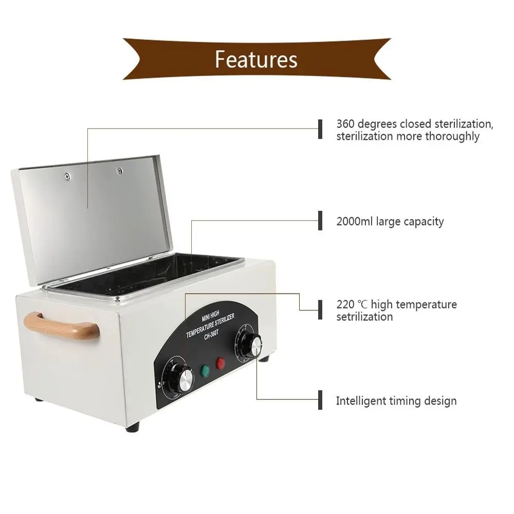200 Degrees Mini High Temperature Sterilizer Box Ch-360T For Nail Tool Dry Heat Sterilizer Disinfection Cabinet