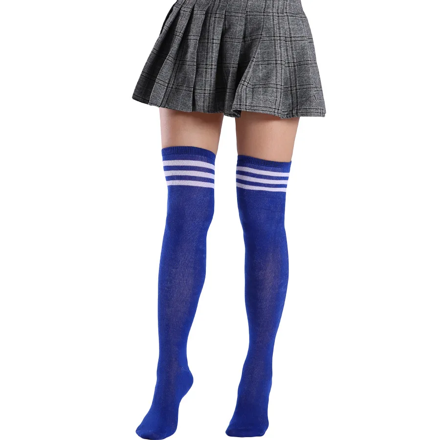 Women Over the Knee High Socks Black White Striped Lady Long Socks Sexy Thigh High Socks for Girl
