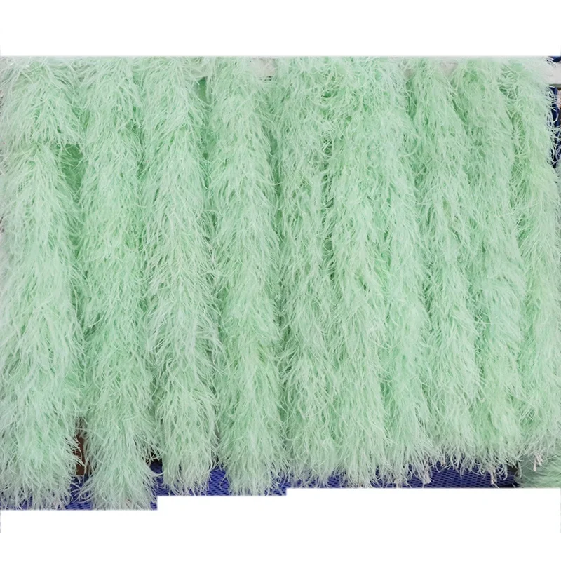Dyed 10 ply plumas supplier white pink green ostrich feather boa for Craft women cloth dress carnival party