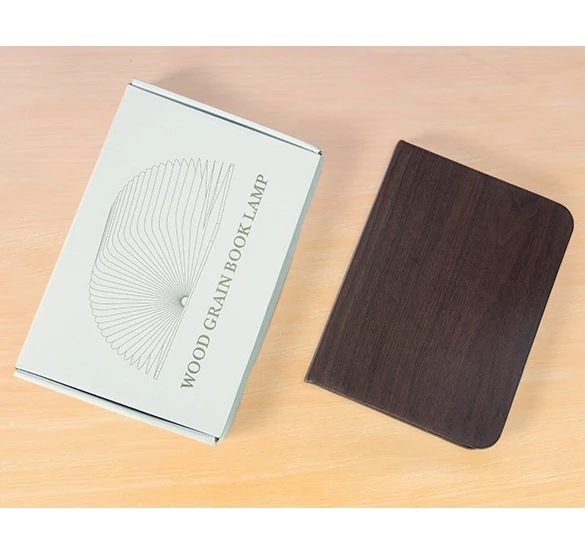 SmallOrders G020210 Book Light Folding Page Turning Creative PU Wood Grain LED Multifunctional small gifts Novelties