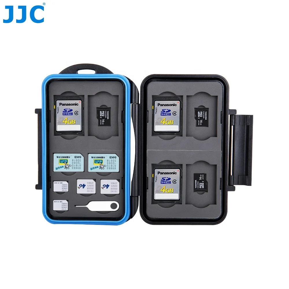 JJC Memory Card Case fits 6 SD, 6 MSD, 2 SIM, 2 Micro SIM, 2 Nano SIM Storage Water-Resistant Box