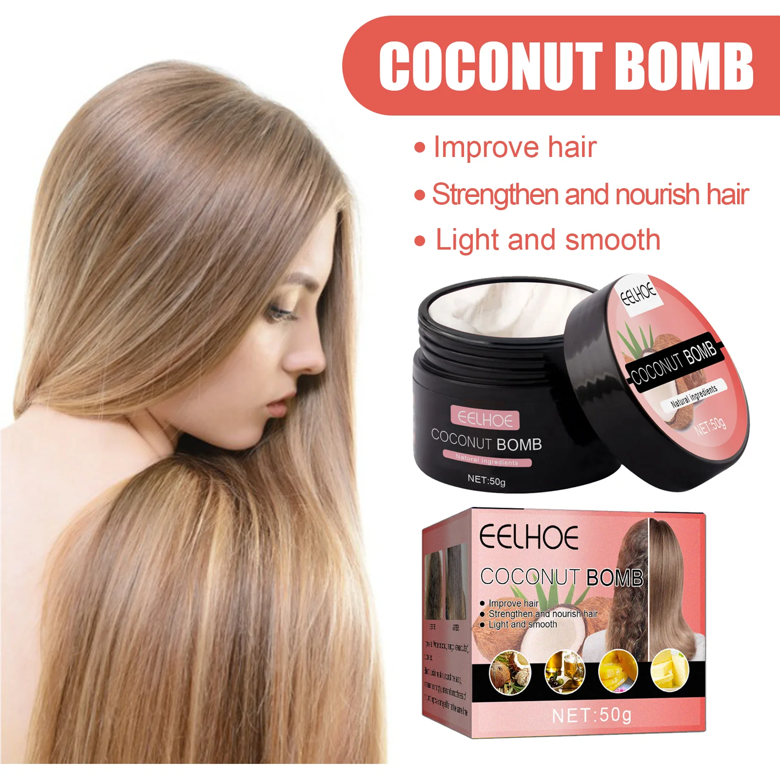 factory price hair treatment coconut bomb hair membrane 50g strengthen and mourish hair