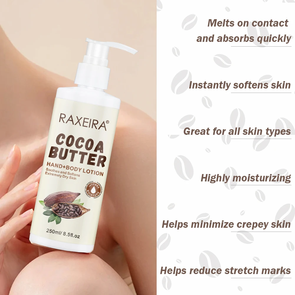 Private Label Body Lotions Whitening Brightening Hydrating Cocoa Butter Hand Body Whitening Lotion For Lotion