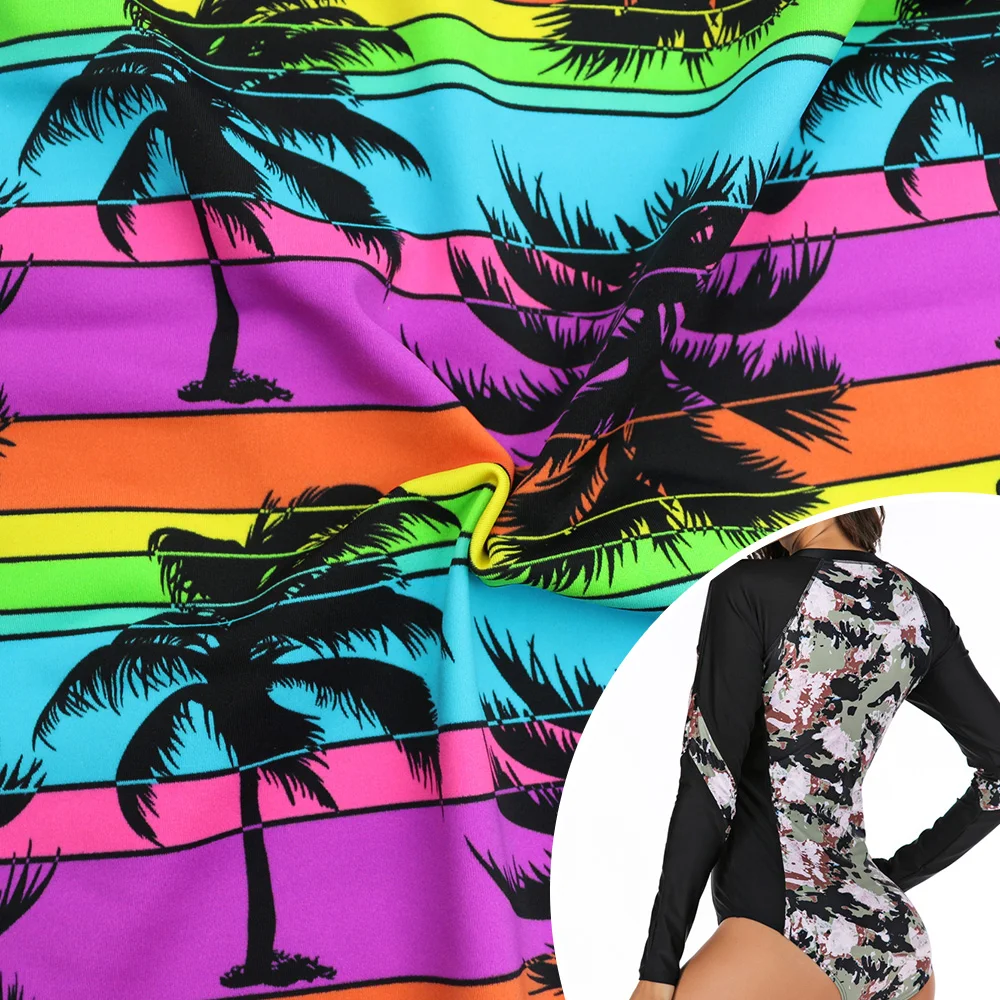 210gsm 82% нейлон 18% спандекс изготовленный на заказ с дизайном по заказу 4 Way Stretch купальник ткань для купальных шорт