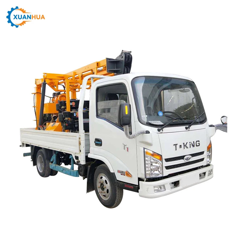 small portable borehole rotary drilling rig machine truck mounted 500/600 m water borehole mine drilling rig machine