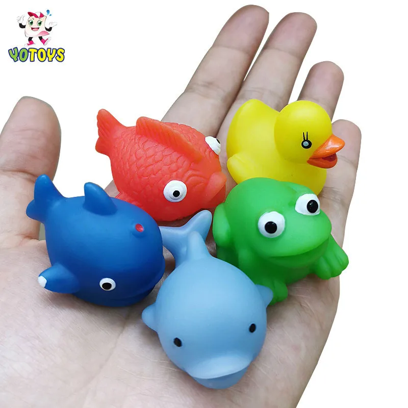mini pato borracha Summer Shower Time Play Toy Mini Plastic Rubber Duck Animal Baby Bath Toy Set for Kids