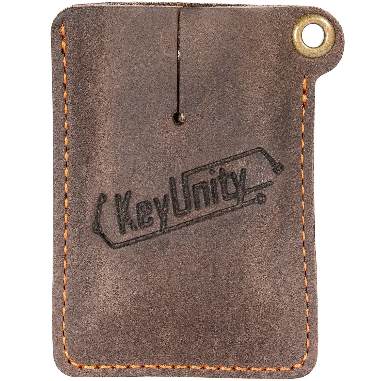 Кожаный футляр keyunit, карманный органайзер для повседневного использования, прошитый вручную, скользящий чехол