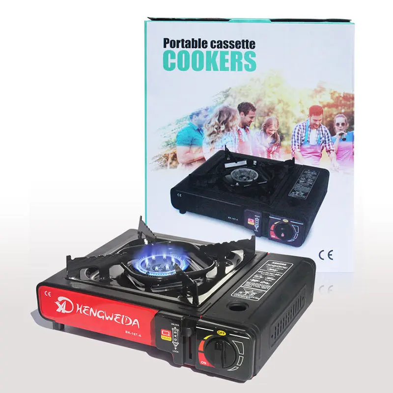 Portable Kitchen Kitchenware Butane Outdoor Camping Gas BBQ Grill Stove  with Carrying Case Dual-purpose