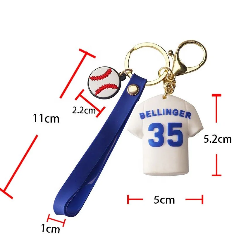 Creative Baseball Jersey Keychain Pendant PVC Trend Car Bag Fashion Item Accessories  Baseball Uniform Key Chain