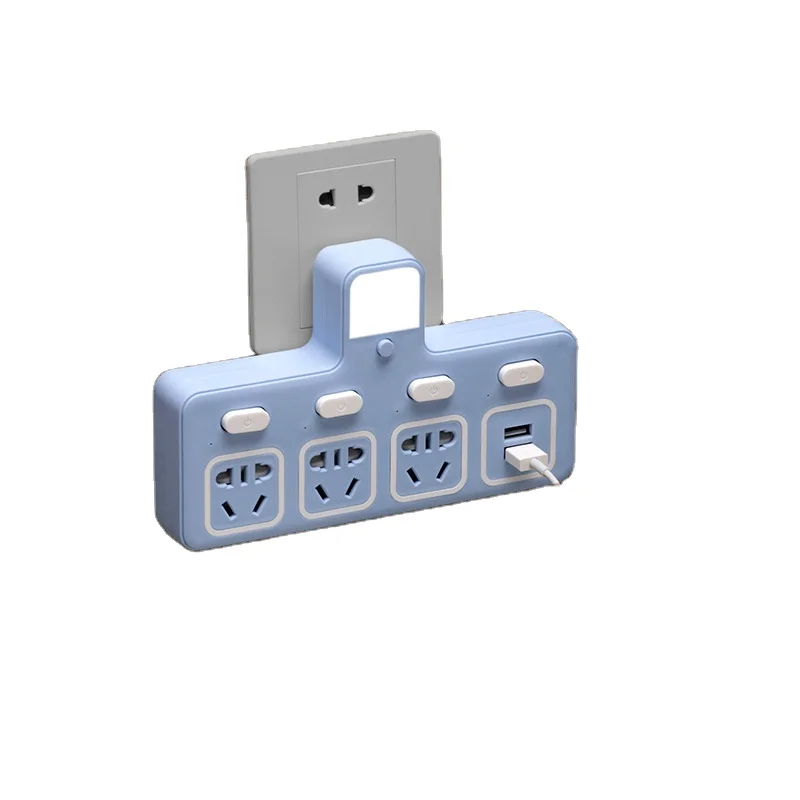 Converter socket USB Smart conversion Security door plug insert row one turn two three four wireless expansion with night light