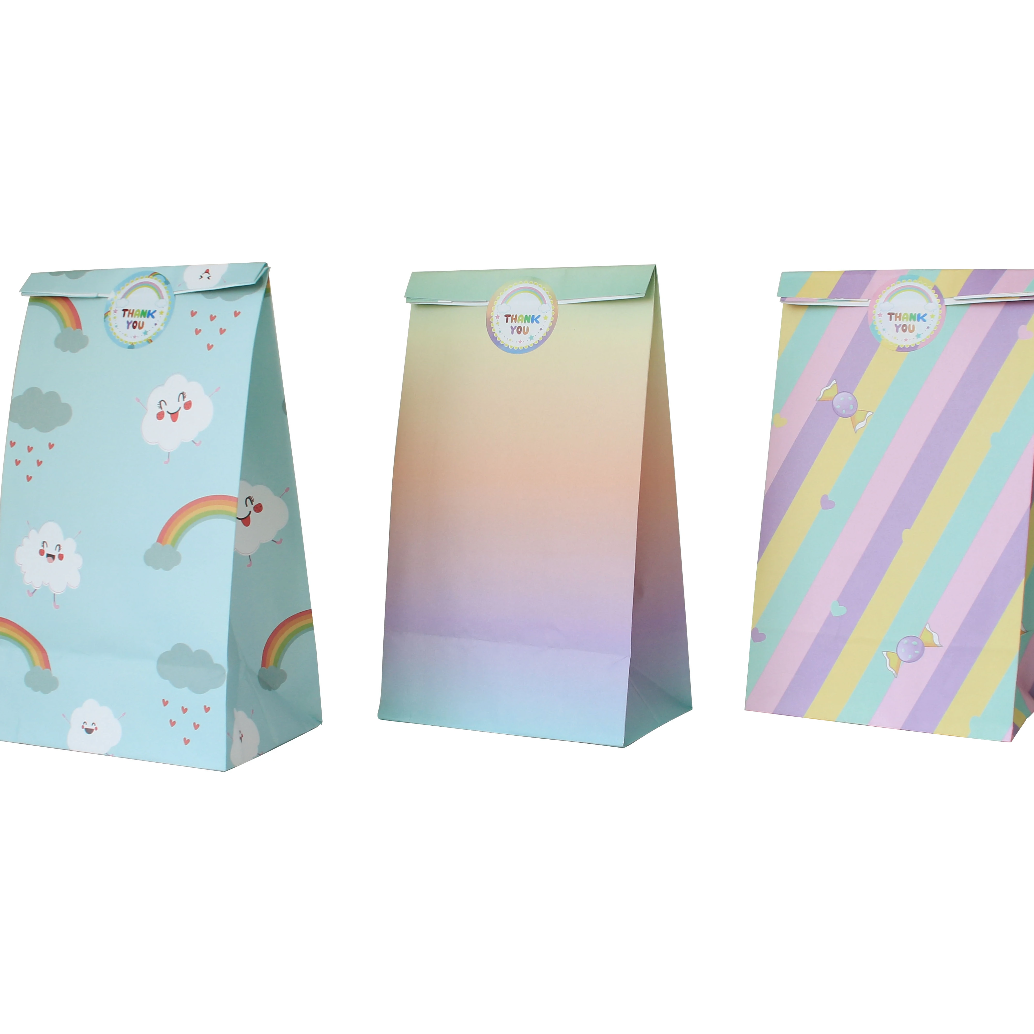 Новый дизайн Радужный декор для детского дня рождения свадьбы вечеринки сувениры упаковка конфеты бумажные подарочные пакеты подарков