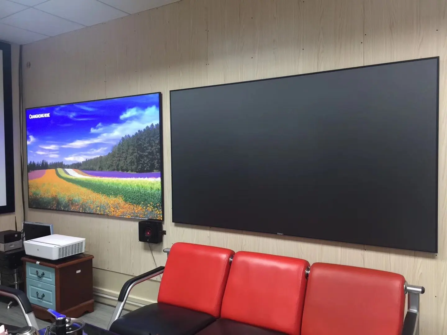 OEM XY Screen UST PET Crystal 100 дюймов ультратонкий потолочный проектор экран 4k лазерный Alr Pet