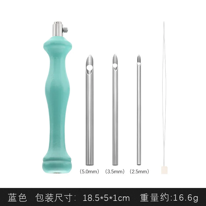 Набор перфорационных игл высшего качества 2 5/3 5/5 мм металлические трубки с деревянной ручкой Наборы для начинающих вышивальных ткацких инструментов