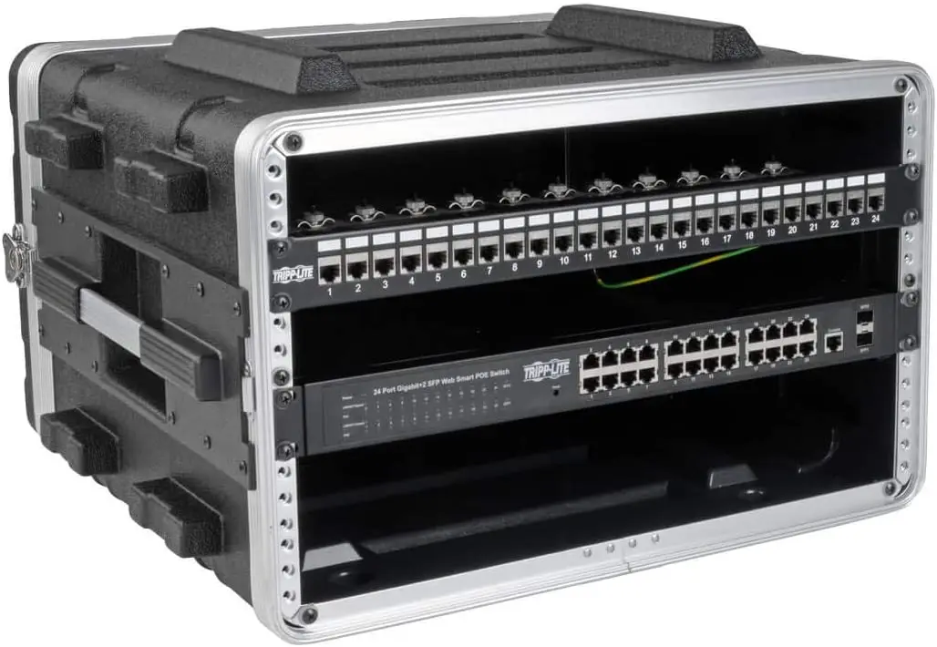 6U ABS Server Rack Equipment Case Flight Case Shipping Transportation Black ABS Rack Road Case Waterproof